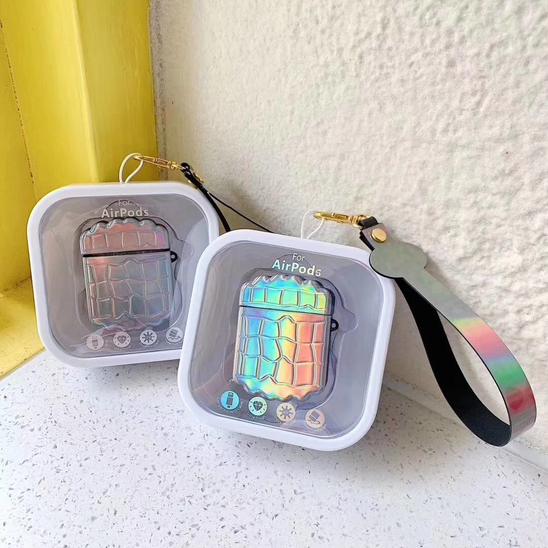 Compatible with Apple, Electroplated colorful AirPods protective sleeve