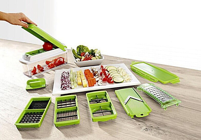 12pcs Multifunctional Vegetable Chopper Handle Food Grate Food Chopper Vegetable Slicer Dicer Cut Kitchen Gadgets