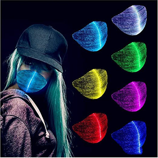 LED Colorful Luminous Mask Bar Entertainment Fiber Optic Mask