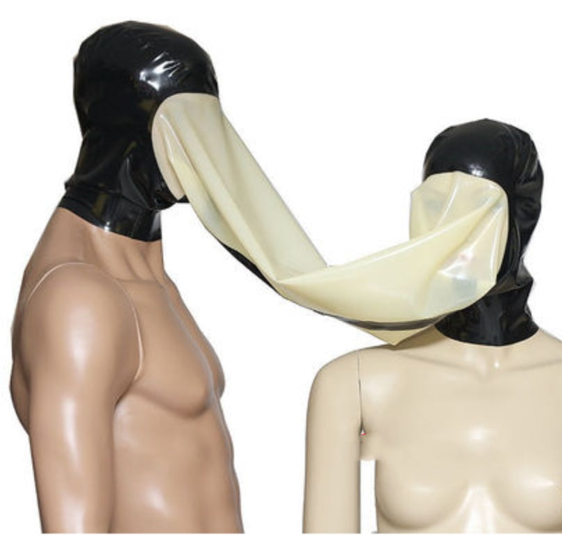 Latex Head Cover Couple Mask Double Entertainment