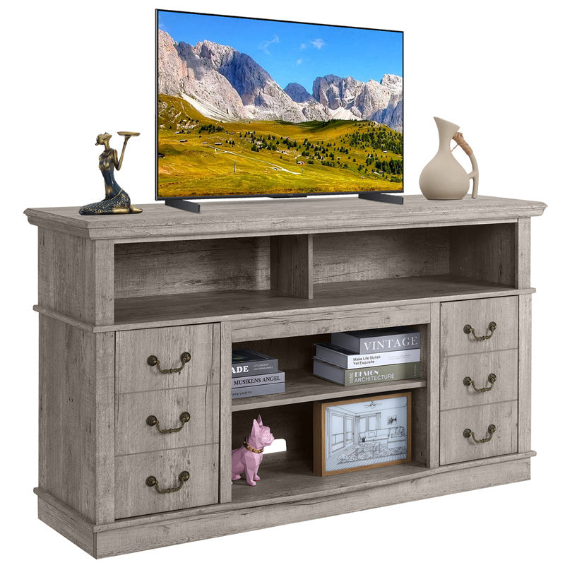 Well-designed TV Cabinet Vintage Home Living Room Wood TV Stand For TVs Modern Entertainment Center Farmhouse TV Storage Cabinet