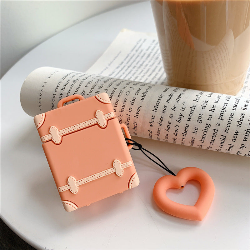 Liquid Silicone Airpods Protective Case Suitcase Cute