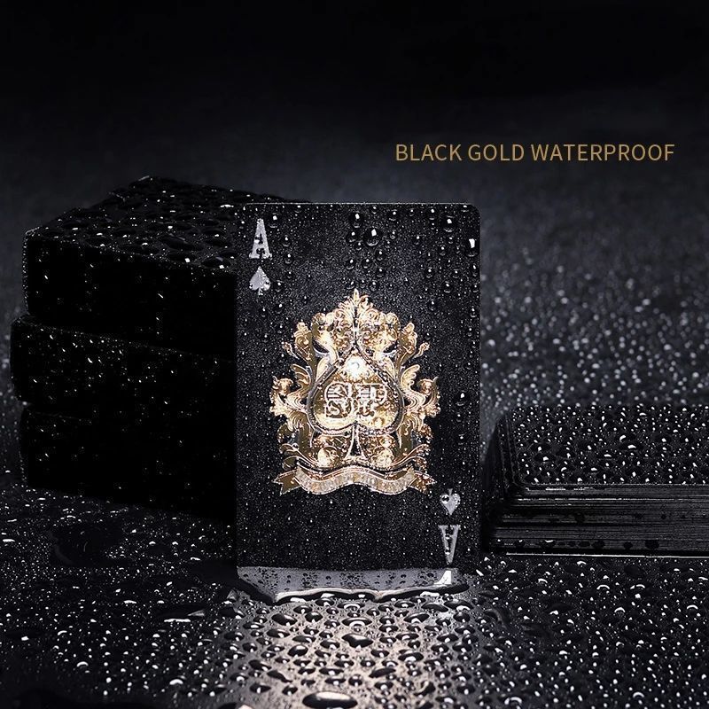 Black Gold Plastic Playing Cards Pvc Waterproof Entertainment Board Game