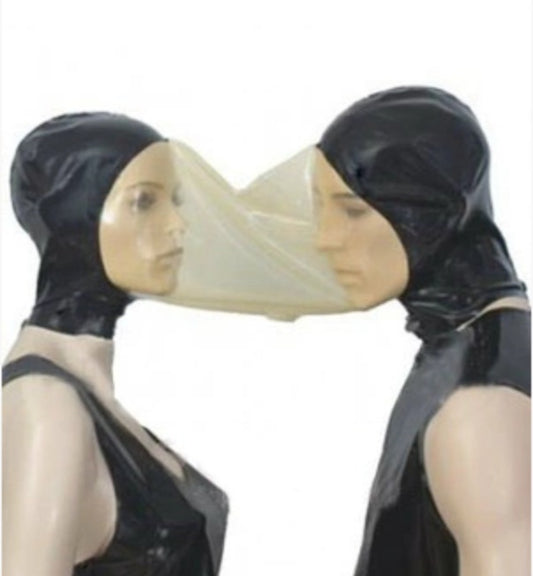 Latex Head Cover Couple Mask Double Entertainment